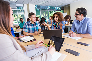 Students working together in a group